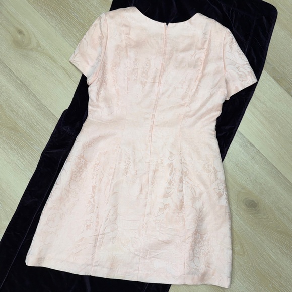 Talbots pastel pink short sleeves feminine brocade mini dress Plus size 18 - Picture 3 of 16